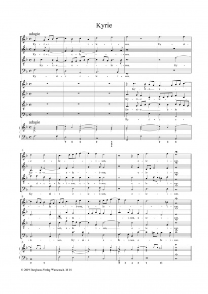 Giorgi, Giovanni (~1690–1762): Missa in F<br>Chorpartitur