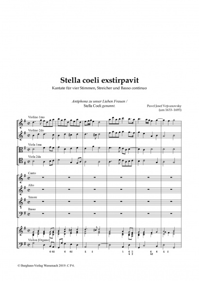 Vejvanovsky, Pavel Josef (~1633–1693): Stella coeli exstirpavit<br>Stimmenset