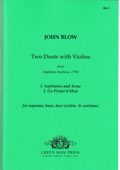 Blow, John (1649-1708): Two Duets with Violins