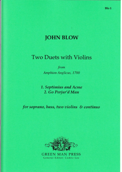 Blow, John (1649-1708): Two Duets with Violins