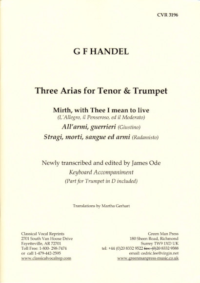 Händel, Georg Friedrich: Drei Arien