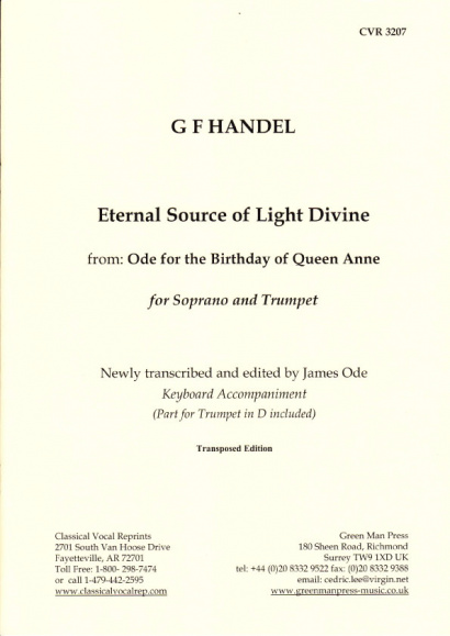 Händel, Georg Friedrich: Eternal Sour Source of Light Divine ce aus "Ode for the Birthday of Queen Anne" - version for trumpet in D