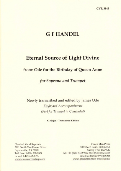 Händel, Georg Friedrich: Eternal Sour Source of Light Divine ce aus "Ode for the Birthday of Queen Anne" - version for trumpet in C