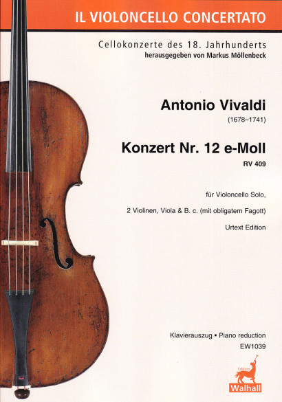 Vivaldi, Antonio (1678–1741): Konzert Nr. 12 e-Moll RV 409<br>Klavierauszug