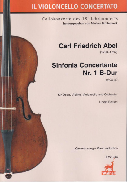 Abel, Carl Friedrich (1723–1787): Sinfonia Concertante Nr. 1 B-Dur WKO 42<br /><br />Klavierauszug