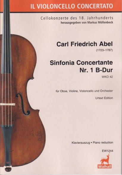 Abel, Carl Friedrich (1723–1787):<br />Sinfonia Concertante Nr. 1 B-Dur <br>WKO 42<br />Klavierauszug