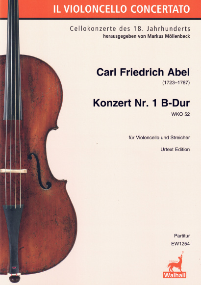 Abel, Carl Friedrich (1723–1787):<br>Concerto No. 1 B-flat Major WKO 52<br>Score