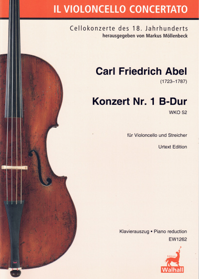 Abel, Carl Friedrich (1723–1787): Konzert Nr. 1 B-Dur WKO 52 – Klavierauszug