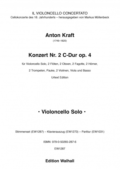 Kraft, Anton<br> (1749–1820):<br>Concerto No. 2 in C major op. 4<br>Set of parts