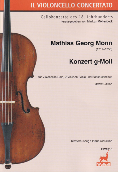 Monn, Mathias Georg (1717–1750):<br>Konzert g-Moll<br><br>Klavierauszug
