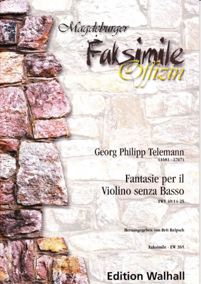 Telemann, Georg Philipp (1681- 1767): Fantasie per il Violino senza Basso TWV 40:14-25