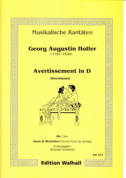 Augustin Holler (1744-1814): Avertissement in D - set of parts