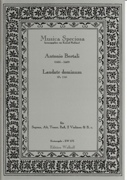 Bertali, Antonio (1605-1669): Laudate Dominum (Ps.116) <br>- Chorpartituren