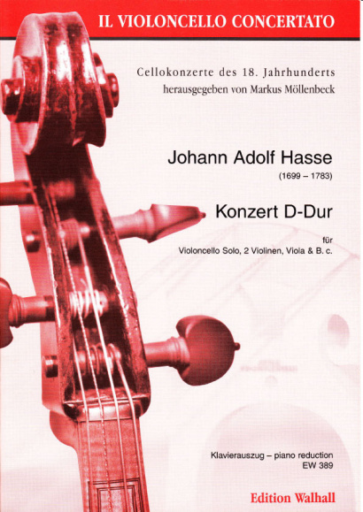 Hasse, Johann Adolph (1699-1783): Konzert D-Dur<br>- Klavierauszug