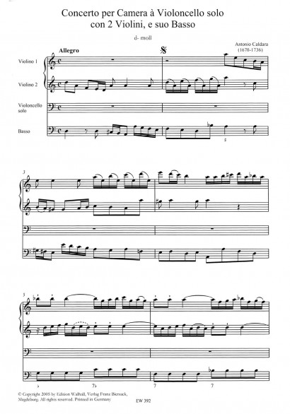 Caldara, Antonio (1670-1736): Concerto D minor