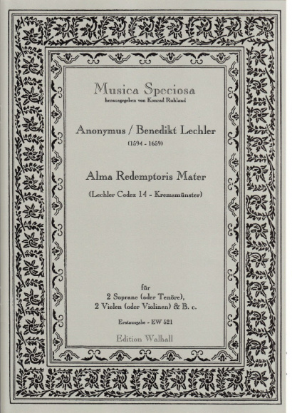 Lechler, Benedikt (1594-1659): Alma Redemptoris Mater