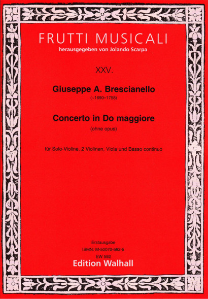 Brescianello, Giuseppe Antonio (~1690–1758): Concerto in Do maggiore<br>- Partitur & Stimmen