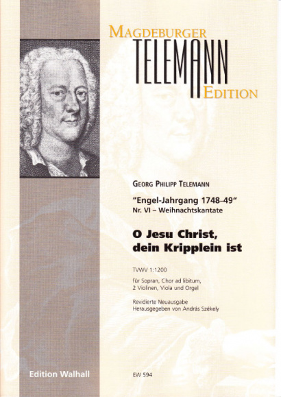 Telemann, Georg Philipp (1681–1767): O Jesu Christ, dein Kripplein<br>- score & parts