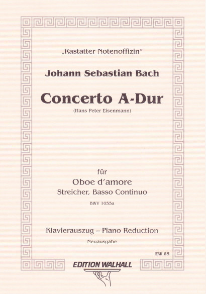 Bach, Johann Sebastian (1685-1750): Concerto A-Dur - Klavierauszug (mit Solostimme)