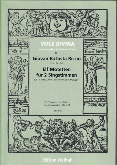 Riccio, Giovan B. (16.-17. Jh): Motetten für 2 Singstimmen<br>- Band I: 11 Motetten