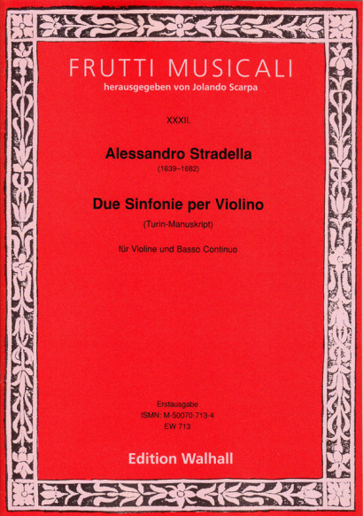 Stradella, Alessandro (1639–1682): Sinfonia a Violino solo e Basso – Band 3 (Turin, 4 Sinfonien)