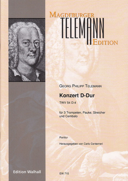 Telemann, Georg Philipp (1681–1767): Konzert D-Dur TWV 54:D4<br>– Score