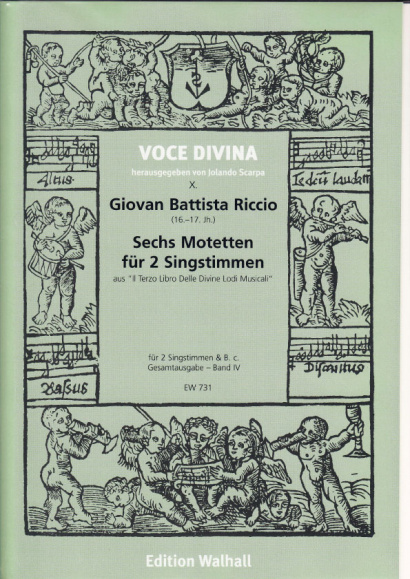 Riccio, Giovan B. (16.-17. Jh): Motetten für 2 Singstimmen<br>- Band II: 6 Motetten