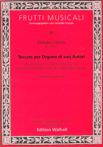 Cimino, Donato (~1675 Neapel): Toccate per Organo di varij autori<br>- Volume I (Cimino)