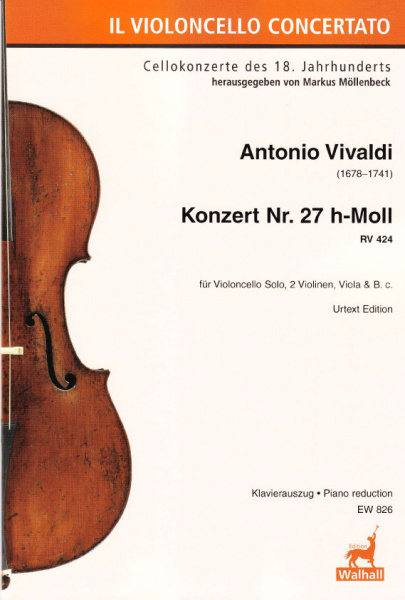 Vivaldi, Antonio (1678–1741): Konzert Nr. 27 h-Moll RV 424<br>- Klavierauszug