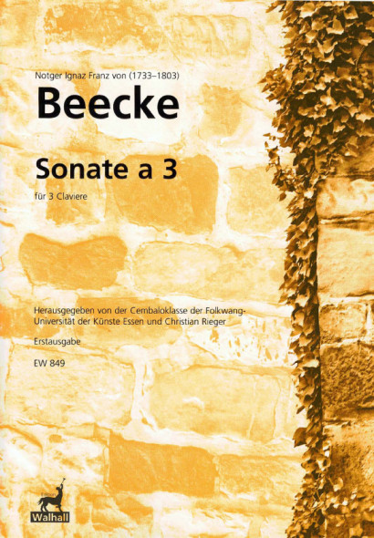 Beecke, Notger I. F. von (1733-1803): Sonate a 3<br>- Partitur