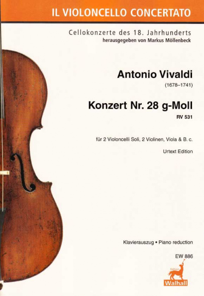 Vivaldi, Antonio (1678–1741):<br>Konzert Nr. 28 g-Moll RV 531<br>Klavierauszug