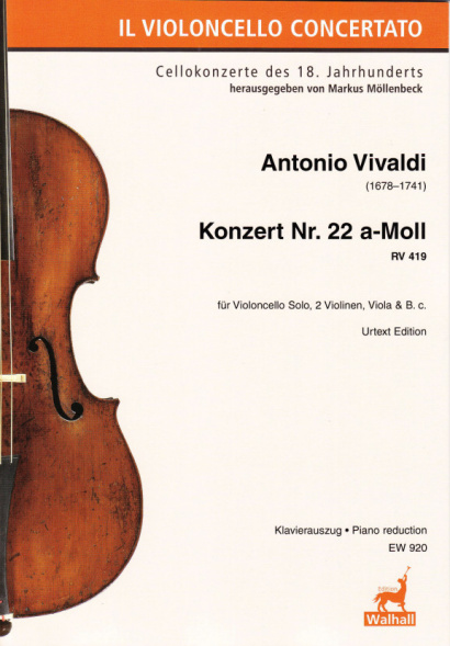 Vivaldi, Antonio (1678–1741):<br>Concert No. 22 A Minor RV 419<br>Piano reduction