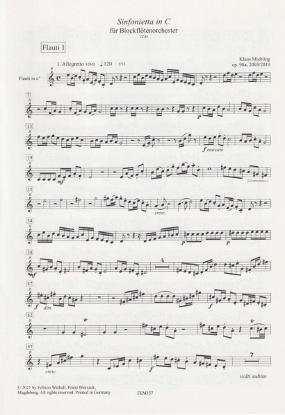 Miehling, Klaus (*1963): Sinfonietta in C op. 98a