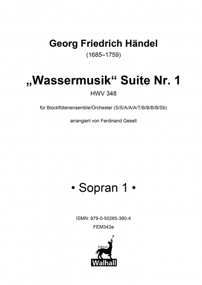 Händel, Georg Friedrich (1685–1759): Water music Suite No. 1 HWV 348