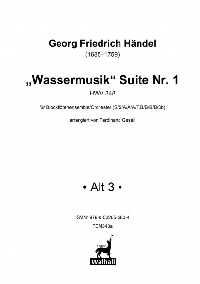 Händel, Georg Friedrich (1685–1759): Water music Suite No. 1 HWV 348