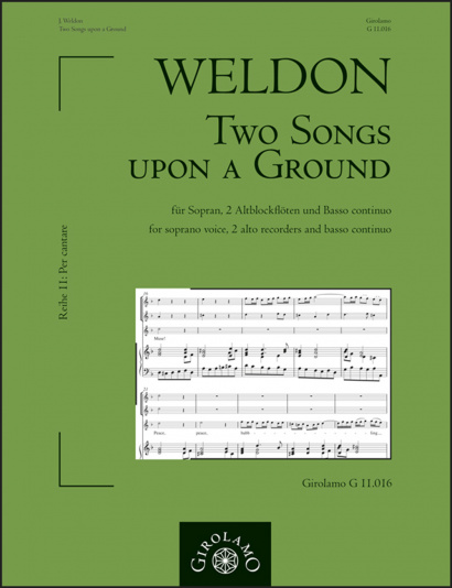 Weldon, John (1676–1736): Two Songs upon a Ground