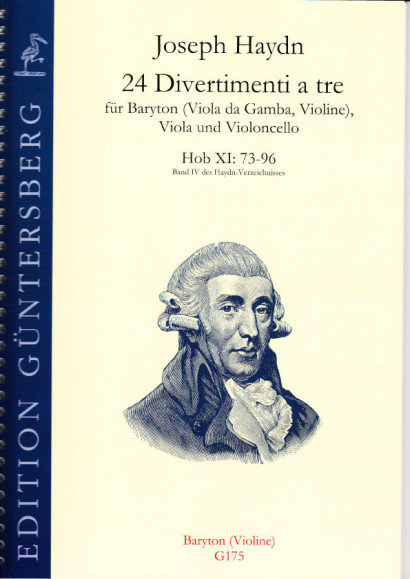Haydn, Joseph (1732-1809): 24 Divertimenti a tre Nr. 73-96<br>- baritone or violin (60 p.)