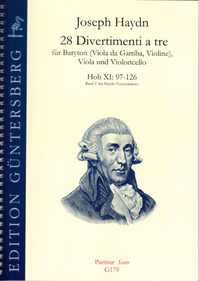 Haydn, Joseph (1732-1809): 28 Divertimenti a tre Nr. 97-126<br>- score (149 p.)