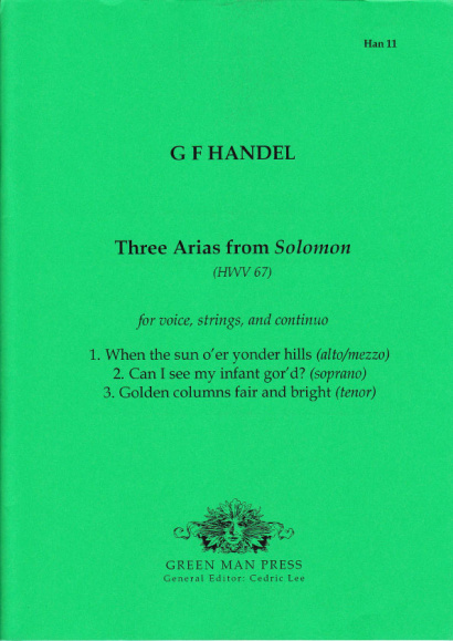 Händel, Georg Friedrich (1685-1759): Drei Arien aus Solomon (HWV 67)