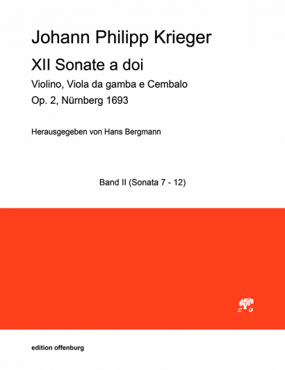 Krieger, Johann Philipp (1649–1725): XII Sonate a doi op. 2 – Sonatas VII–XII