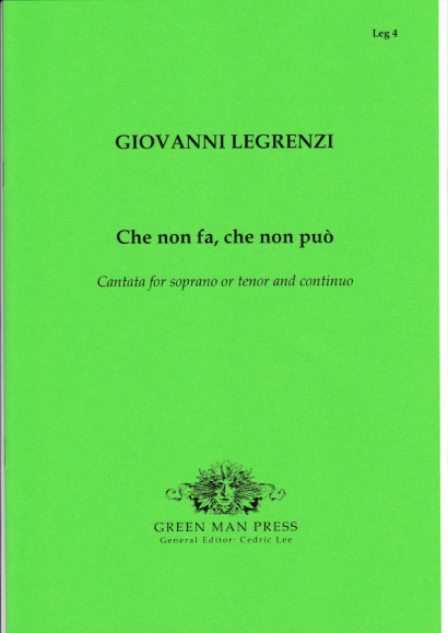 Legrenzi, Giovanni (~1626-1690): Che non fa, che non può