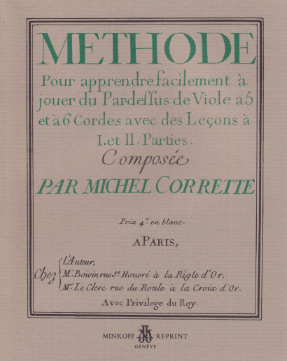 Corette, Michel (1707–1795): Methode