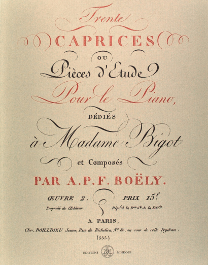 BOËLY, A.P.F (BOELY): Trente Caprices