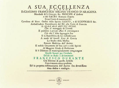 DURANTE, Francesco (1684-1755): Sonate per cembalo