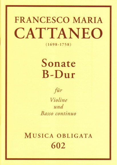 Cattaneo, Francesco Maria (1698-1758): Violin-Sonaten<br>- Sonatas