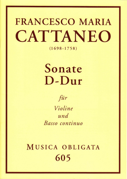 Cattaneo, Francesco Maria (1698-1758): Violin-Sonaten<br>- Sonata D major