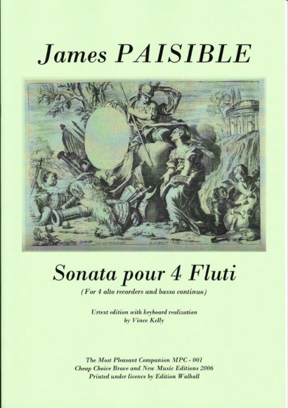 Paisible, James (1656-?1721): Sonata pour 4 Flauti