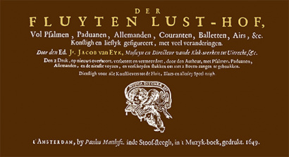 Van Eyck, Jacob (1589/90–1657): Der Fluyten Lust-Hof