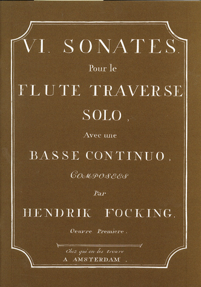 Focking, Hendrik (? - 1796): VI. Sonatas op. 1