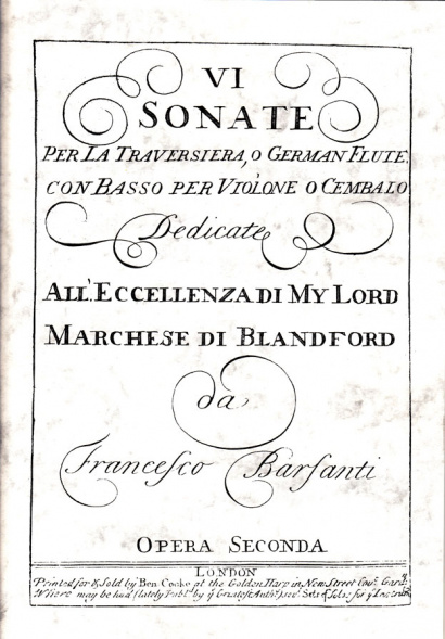 Barsanti, Francesco (1690–1772): 6 Sonate op. 2